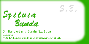 szilvia bunda business card